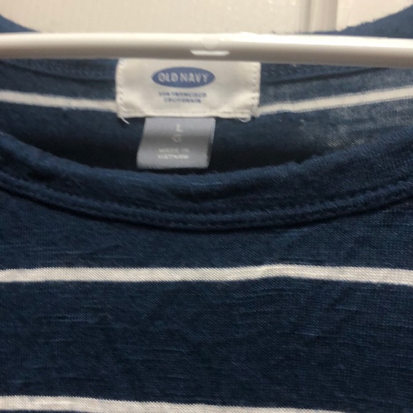 Blue Old Navy Long Sleeve with White Striped - Picture 3 of 4